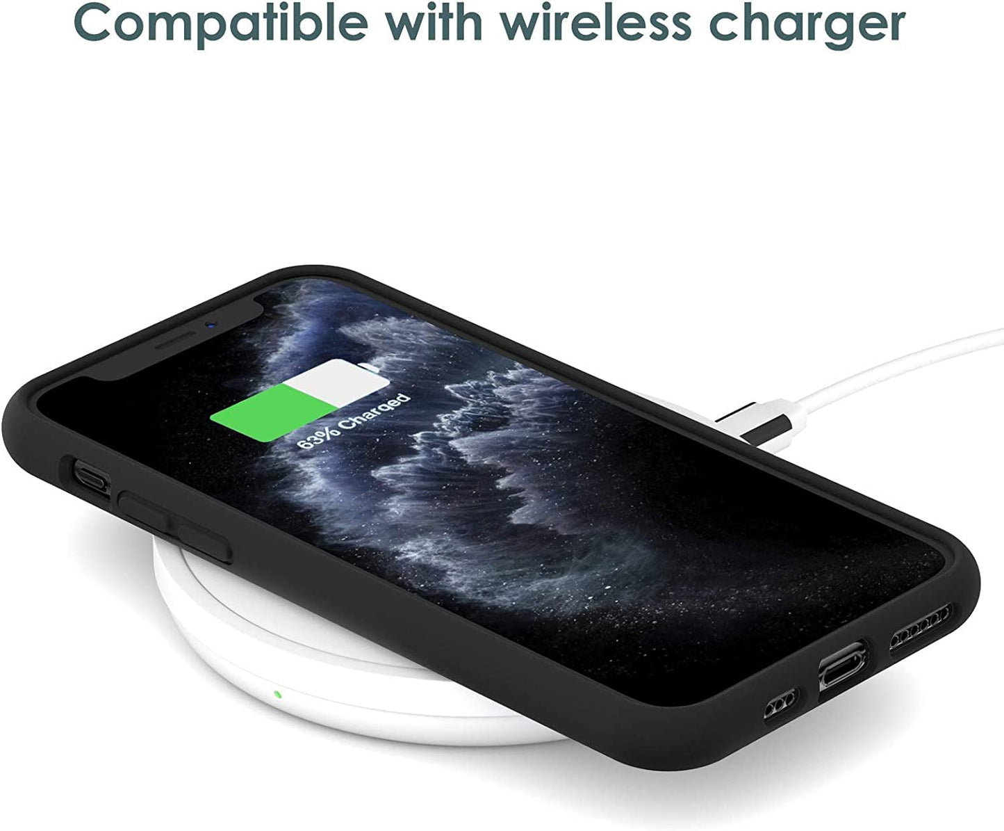 Wireless Rock Silicone Case for iPhone 11 Pro, 5.8-Inch, Silky-Soft Touch, Full-Body Protective Case, Shockproof Cover