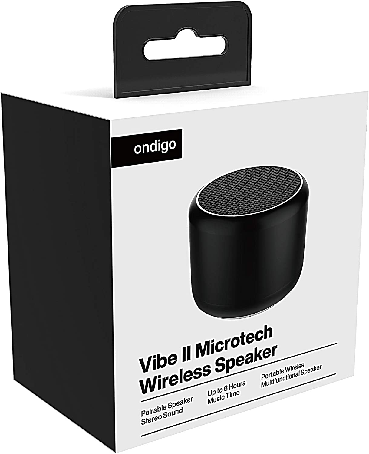 Ondigo Vibe II Microtech, Wireless Mini Bluetooth Speaker with Microphone | Portable, Outdoor - Black
