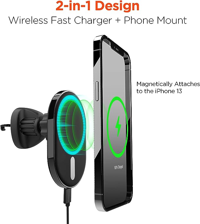 HyperGear MagVent 15-Watt Wireless Charging Mount