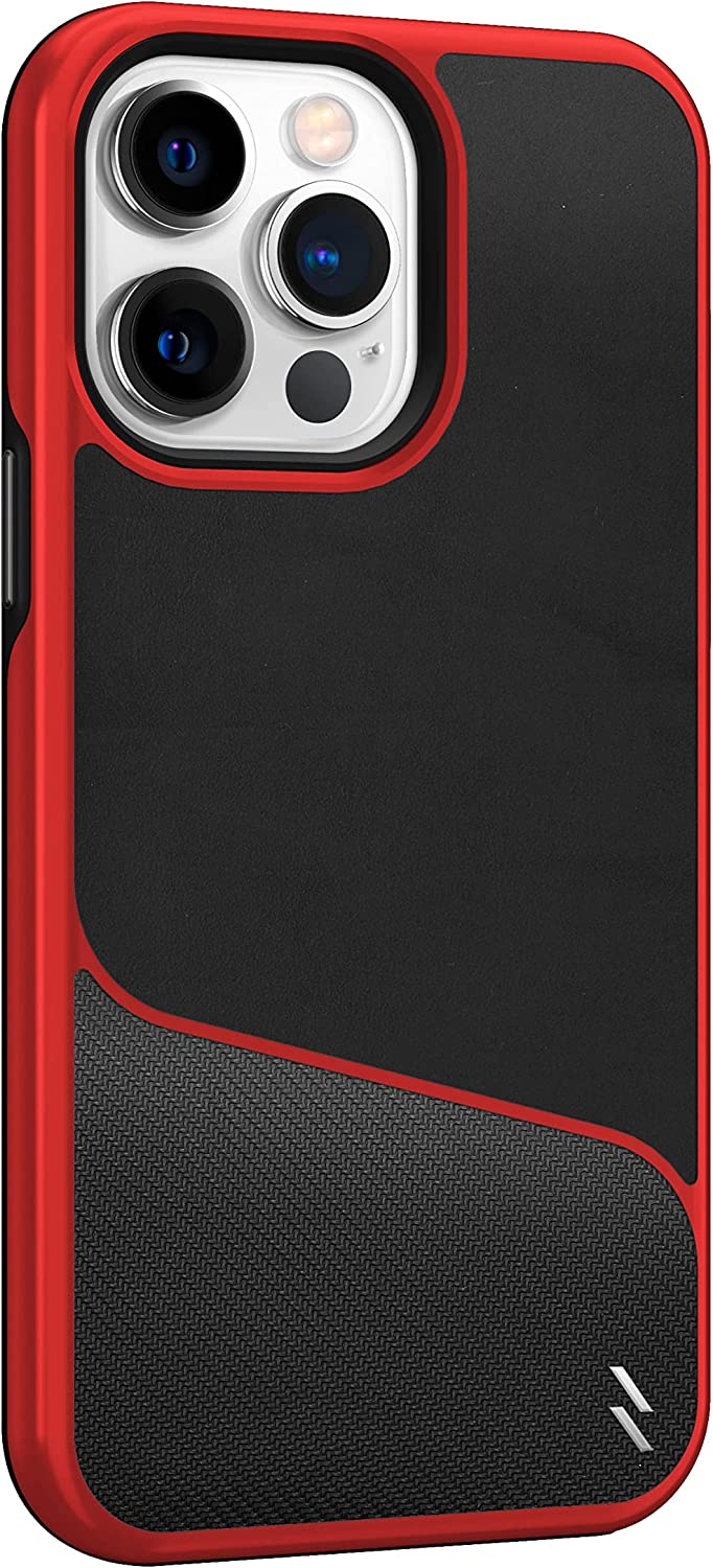 Zizo Division Series for iPhone 14 Pro Max (6.7) Case - Sleek Modern Protection - Black & Red