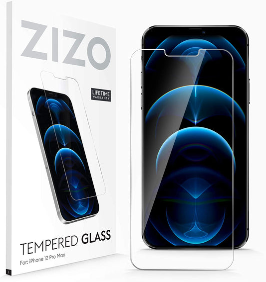 ZIZO Tempered Glass Screen Protector for iPhone 12 Pro Max Clear Screen Protector with Anti Scratch and 9H Hardness - Clear