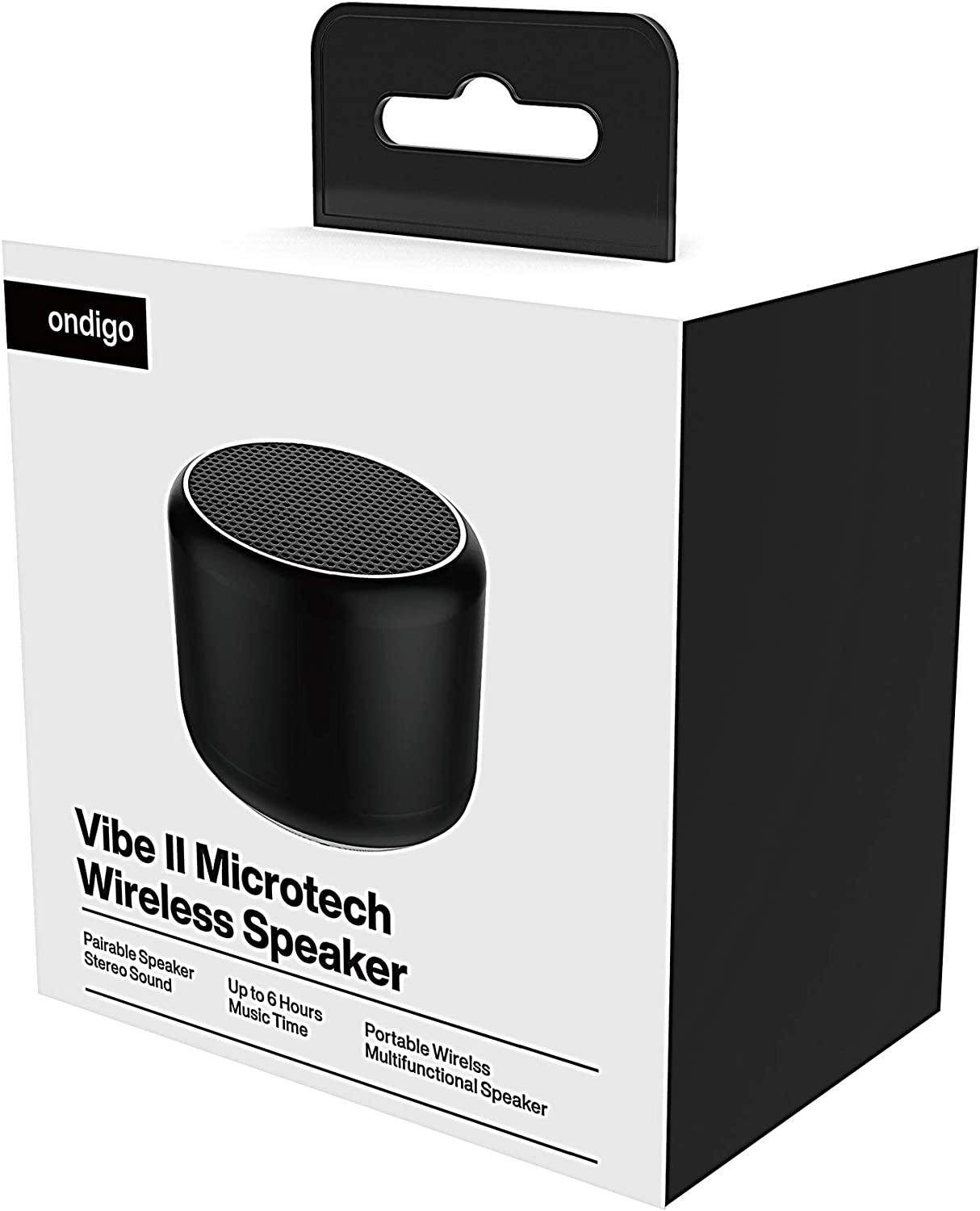 Ondigo Vibe II Microtech, Wireless Mini Bluetooth Speaker with Microphone | Portable, Outdoor - Black