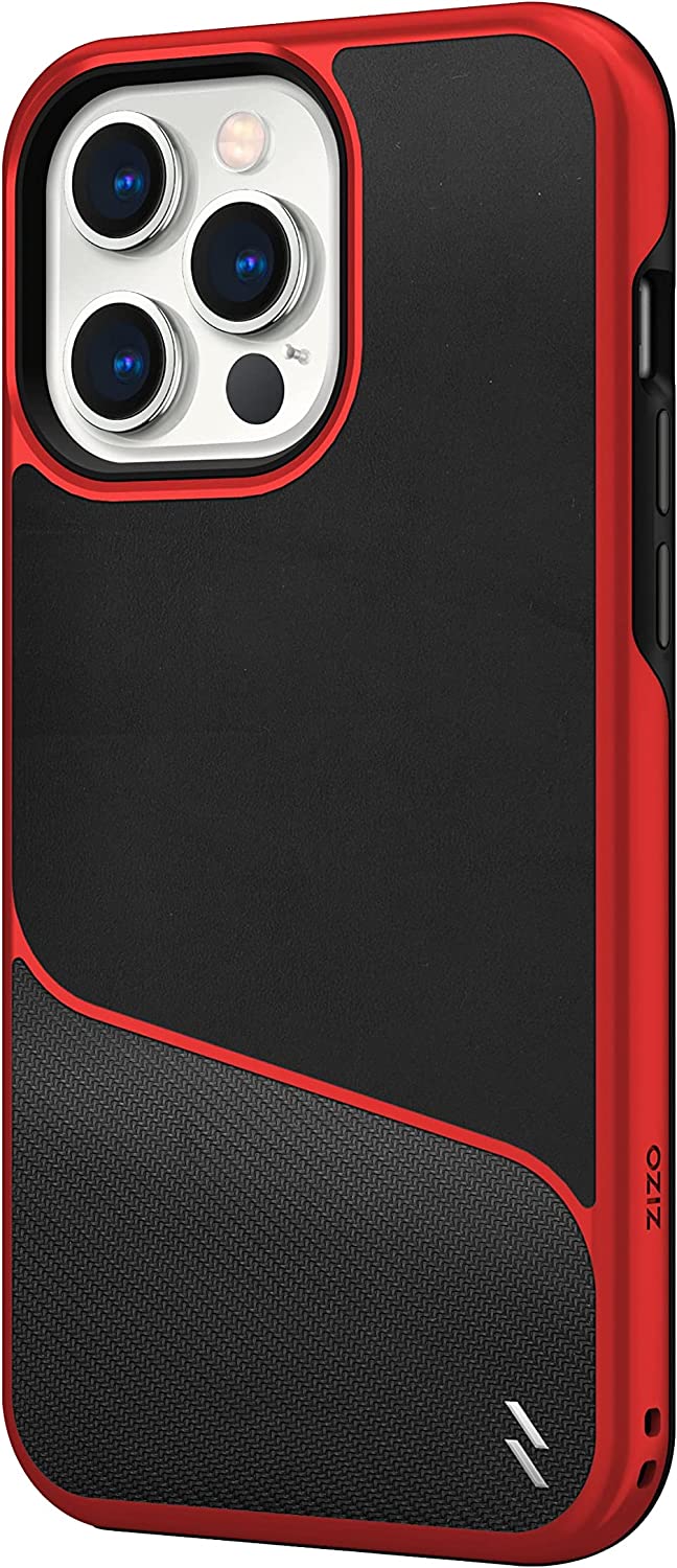 Zizo Division Series for iPhone 14 Pro Max (6.7) Case - Sleek Modern Protection - Black & Red