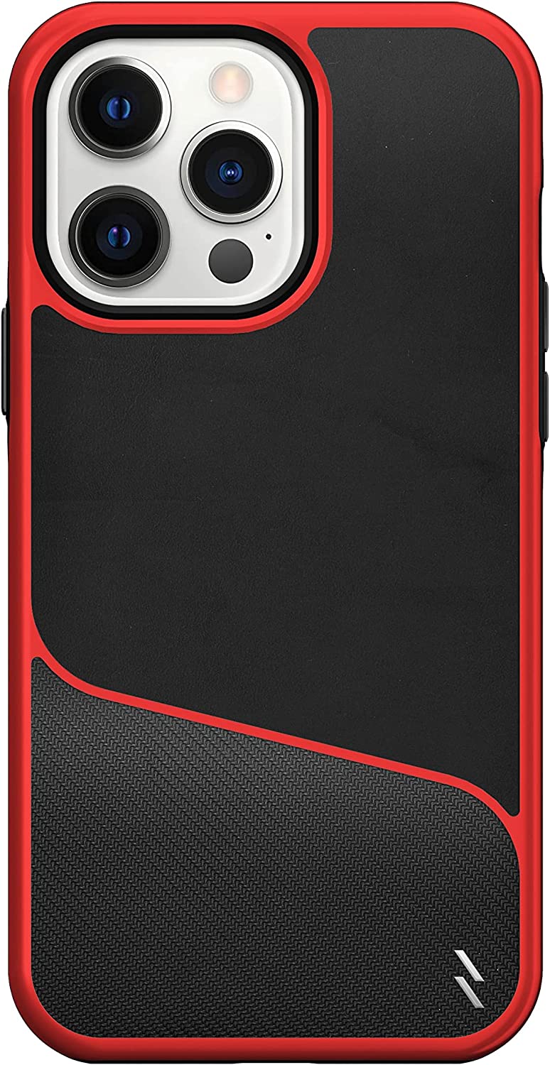 Zizo Division Series for iPhone 14 Pro Max (6.7) Case - Sleek Modern Protection - Black & Red