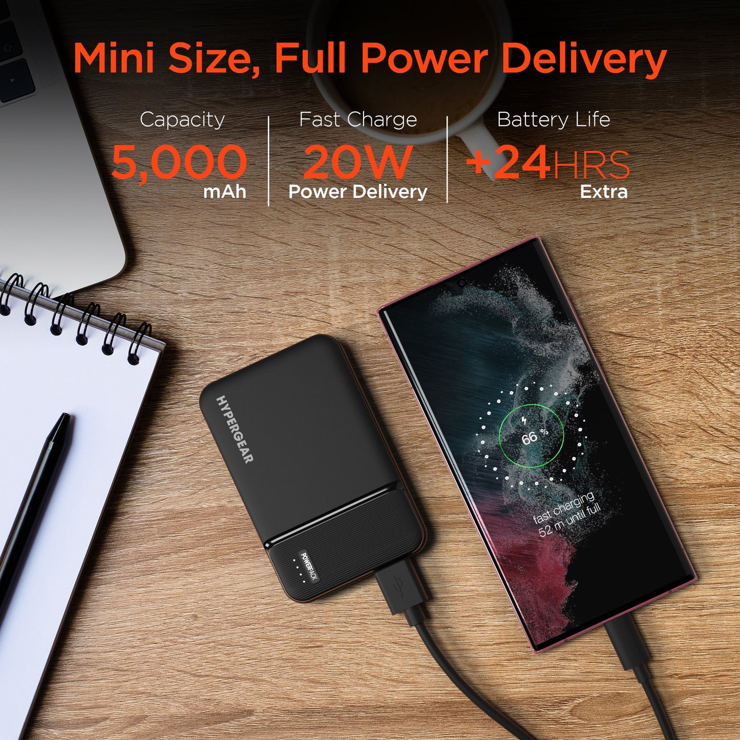 HyperGear 5000mAh PD20W PowerPack Mini Black