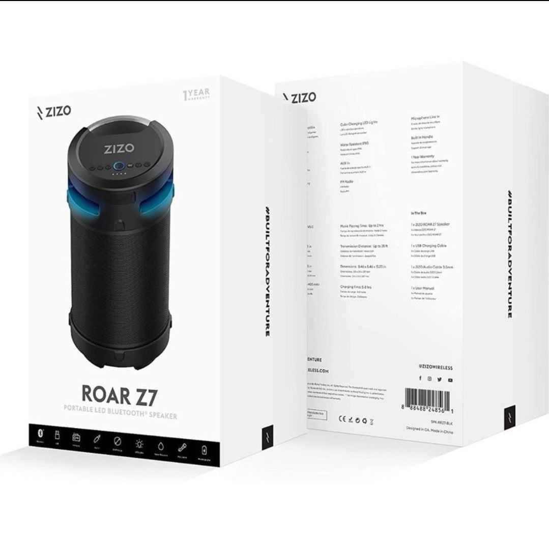Zizo Roar Z7 Portable 80W Wireless Speaker - Black