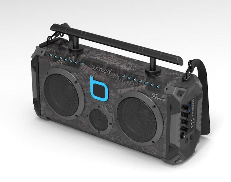 Bumpboxx Bluetooth Portable Speaker Boombox Flare8 Black Graffiti